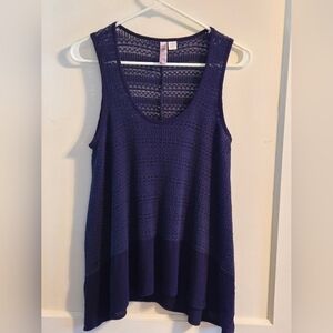 Alya | Women's Knit Flowy Tank Top | Size: Medium | Color: Navy Blue